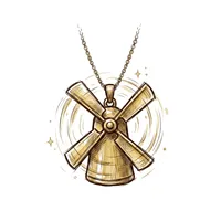Golden Windmill Charm